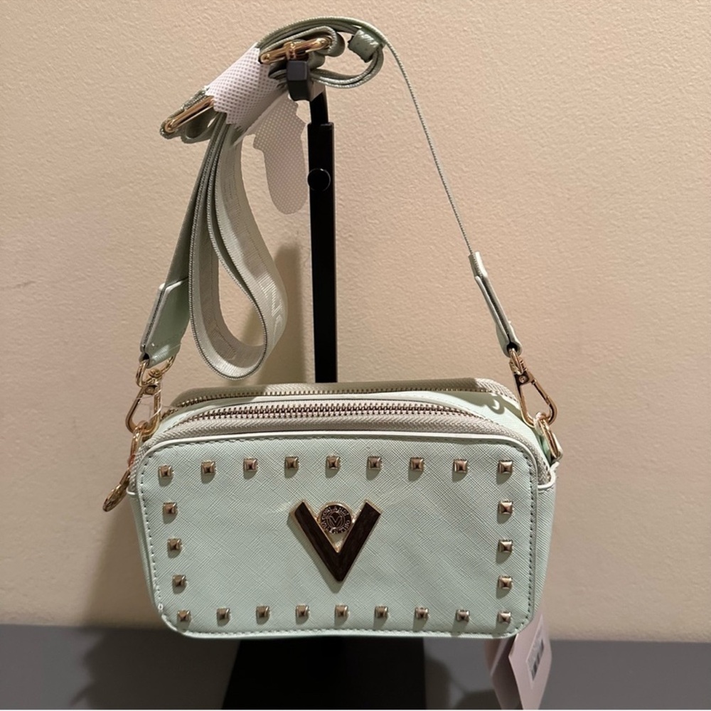 Valentino Orlandi Mint Green Studded Crossbody Bag